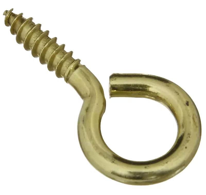 0.16 In. D X 1-5/8 In. L Polished Brass Screw Eye 25 Lb. Cap. 3 Pk