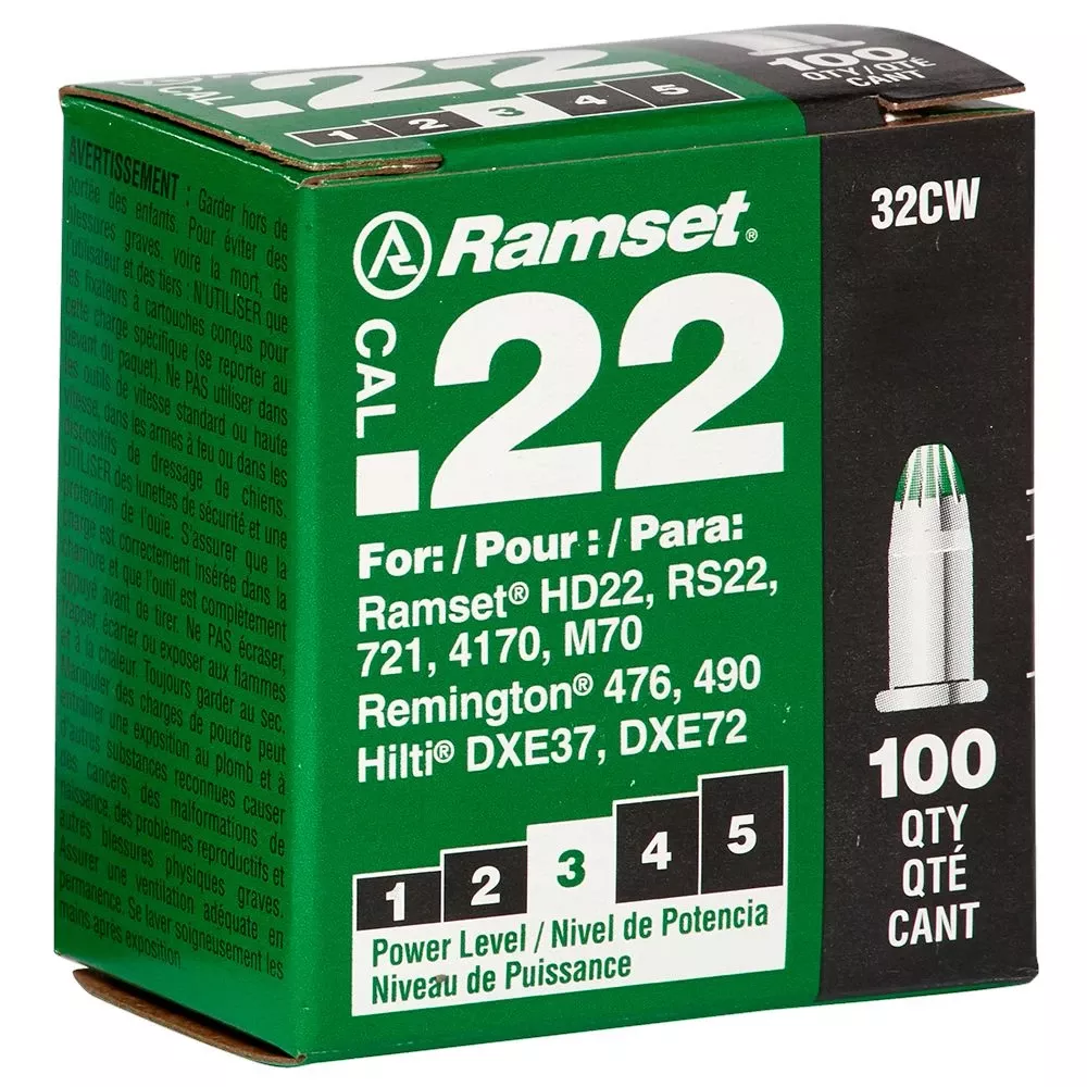 0.22 In. D Steel Round Head Powder Loads 100 Pk