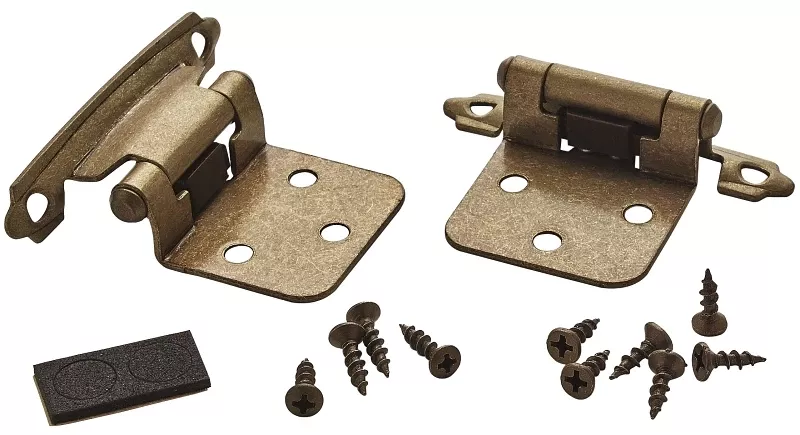 1-3/4 In. W X 2-3/4 In. L Burnished Brass Steel Self-closing Hinge 2 Pk