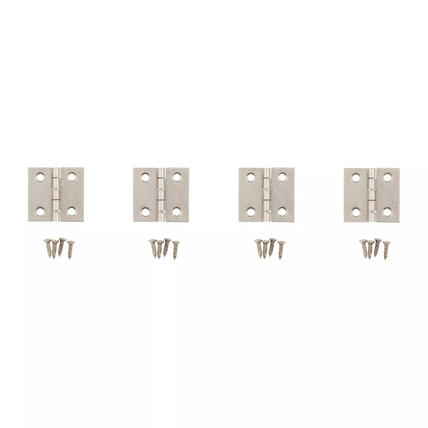 1 In. L Satin Nickel Door Hinge 4 Pk