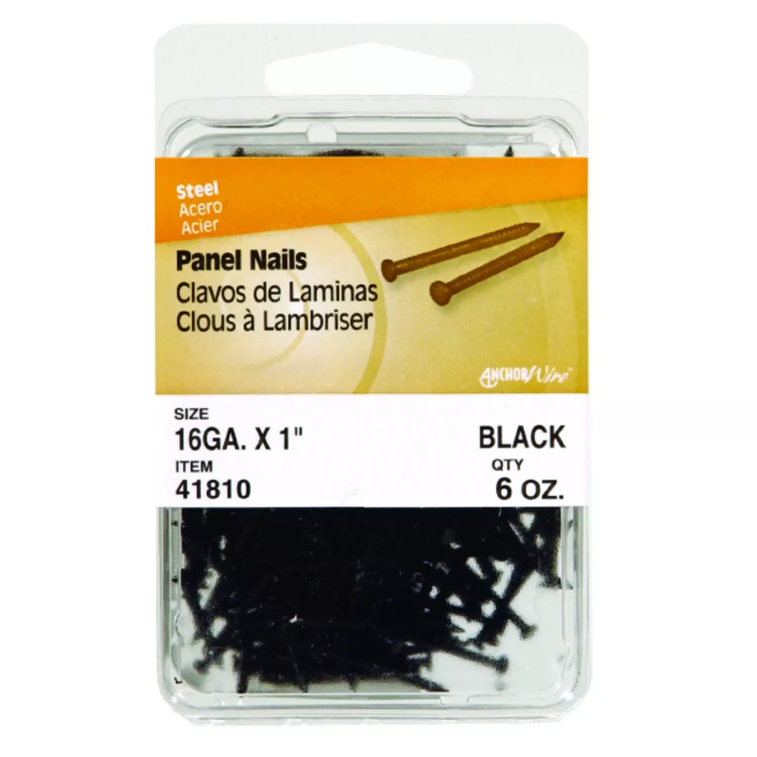 1 In. Panel Steel Nail Flat Head - 6 Oz Black - Model 41810