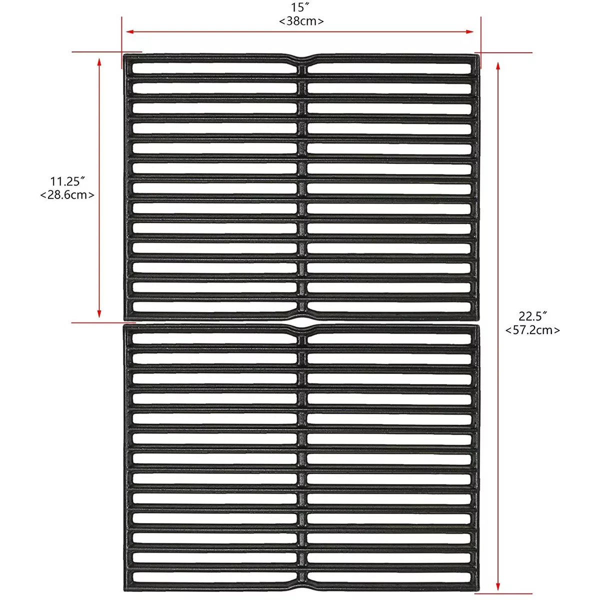 15 Grill Grates for Weber Genesis Silver A, Cast Iron Grill Replacement 7522