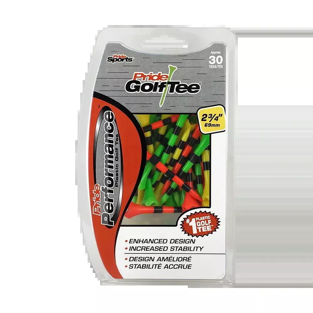 2 ¾" Striped Pride Performance Plastic Tees - Fruit Mix