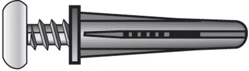 .25 In. D X 1-3/8 In. L Plastic Pan Head Conical Anchor 20 Pc
