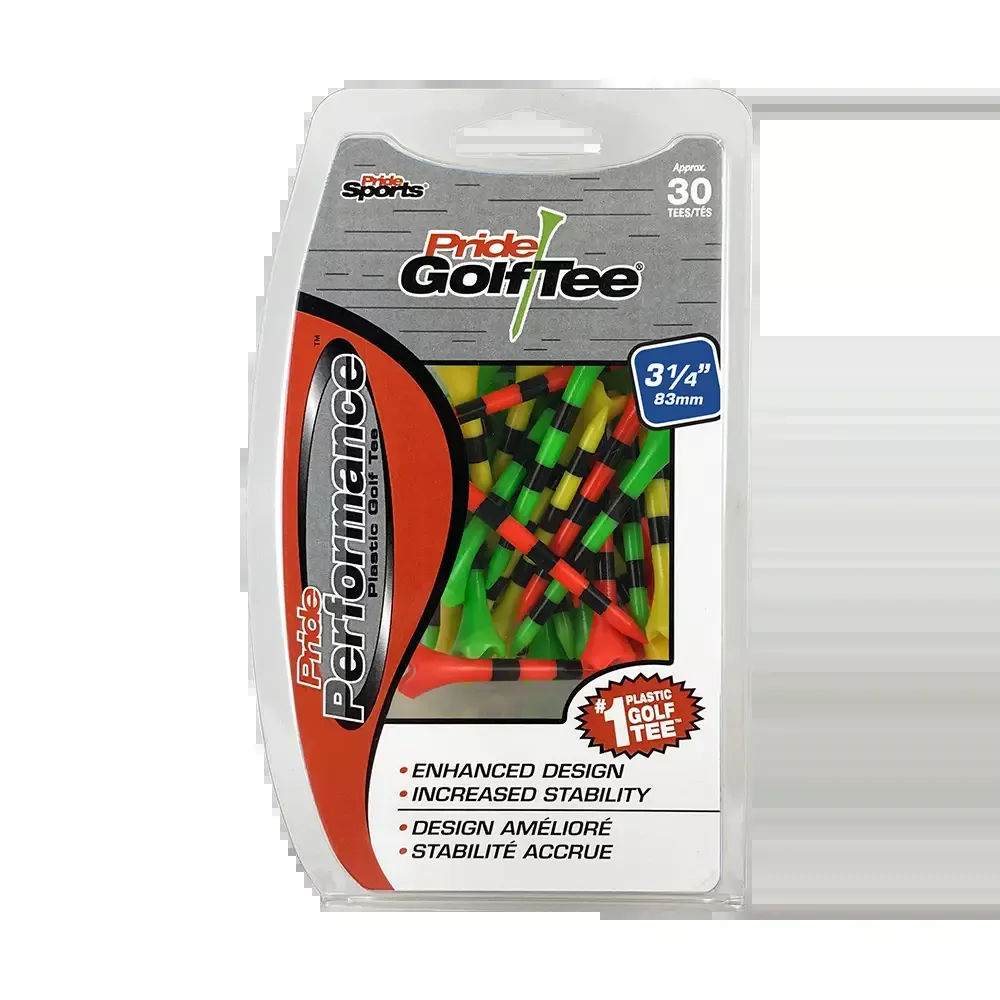 3 ¼" Striped Pride Performance Plastic Tees - Fruit Mix