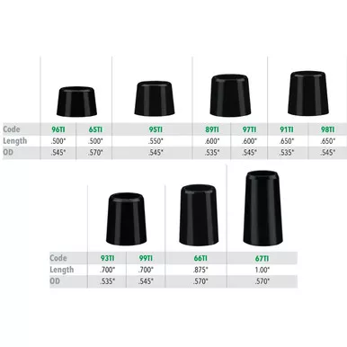 .355" Tapered Iron Ferrules - Black
