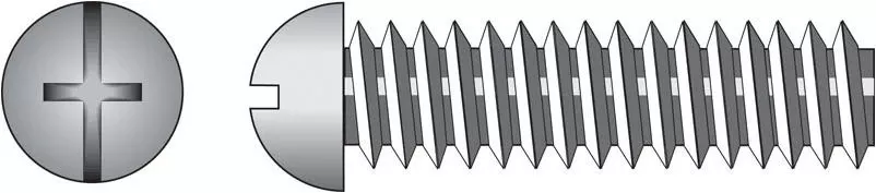 #8-32 Zinc‑plated Round Head Machine Screws – 1½‑inch, 100‑piece Box