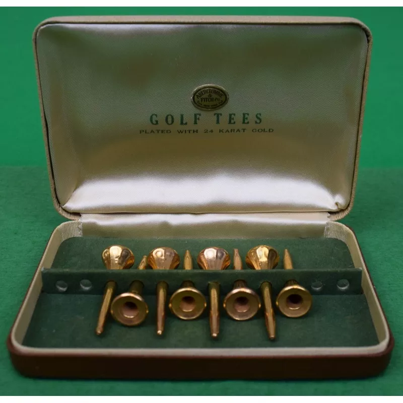 “Abercrombie & Fitch Box Set x Eight 24 Karat Gold Plated Golf Tees”