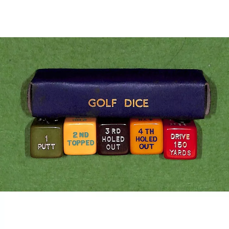 “Abercrombie & Fitch Set x 5 Golf Dice In Navy Leather Case” (New/ Old A&F Stock)