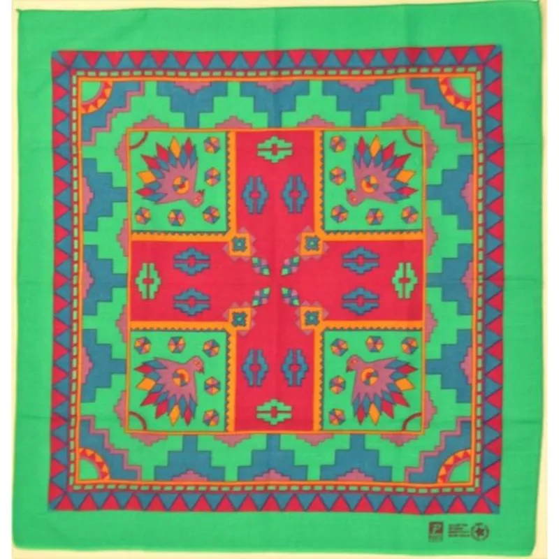“Aztec ‘Bird’ Print Cotton Pocket Square”
