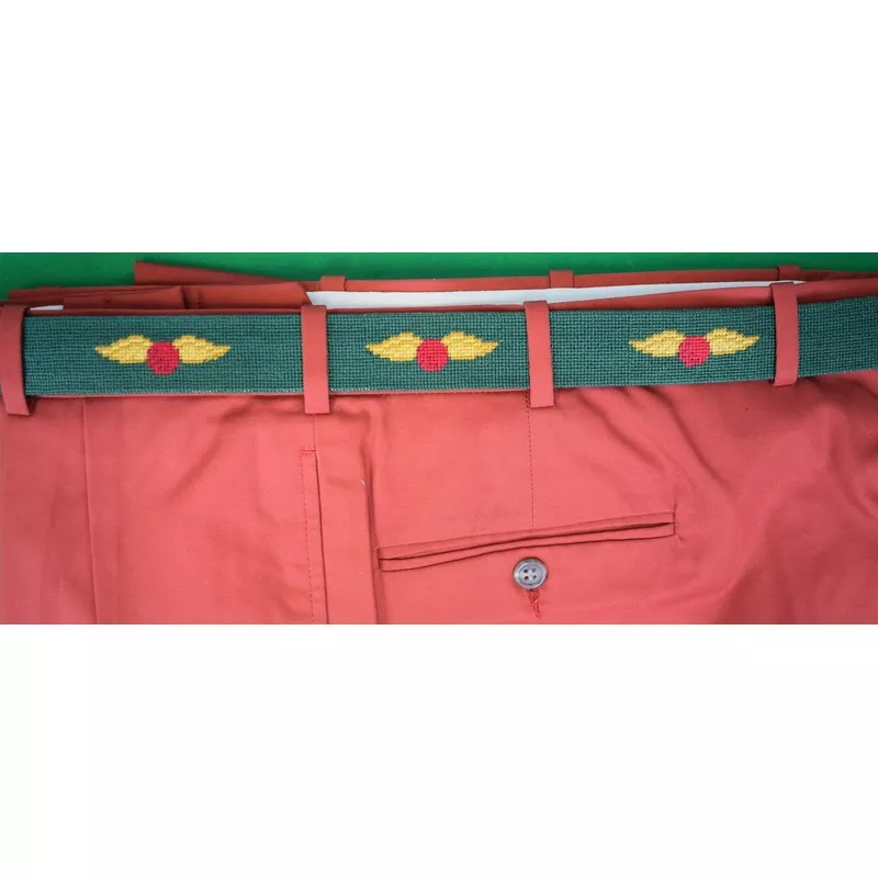 “Baltusrol Golf Club x Smathers & Branson Hand Needlepoint Belt” Sz 34