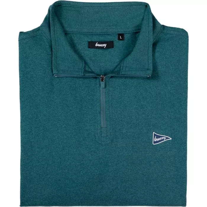 breezy The Gimme Quarter-Zip Golf Pullover - Forest