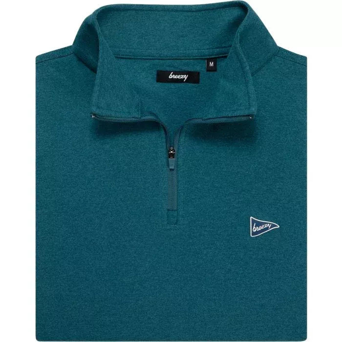 breezy The Gimme Quarter-Zip Golf Pullover - Verdant Green
