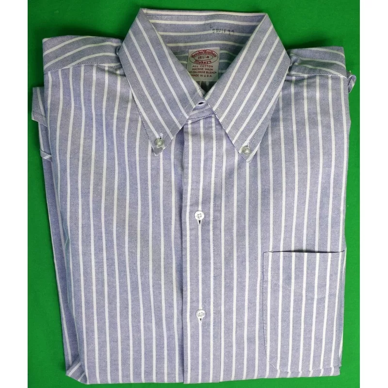 “Brooks Brothers Blue/ White Blazer Stripe OCBD Shirt” Sz 15 1/2-4 Made In USA
