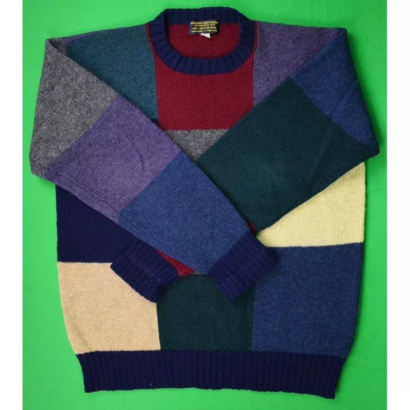 “Brooks Brothers Patch Panel Shetland Crewneck Sweater” Sz L (SOLD)