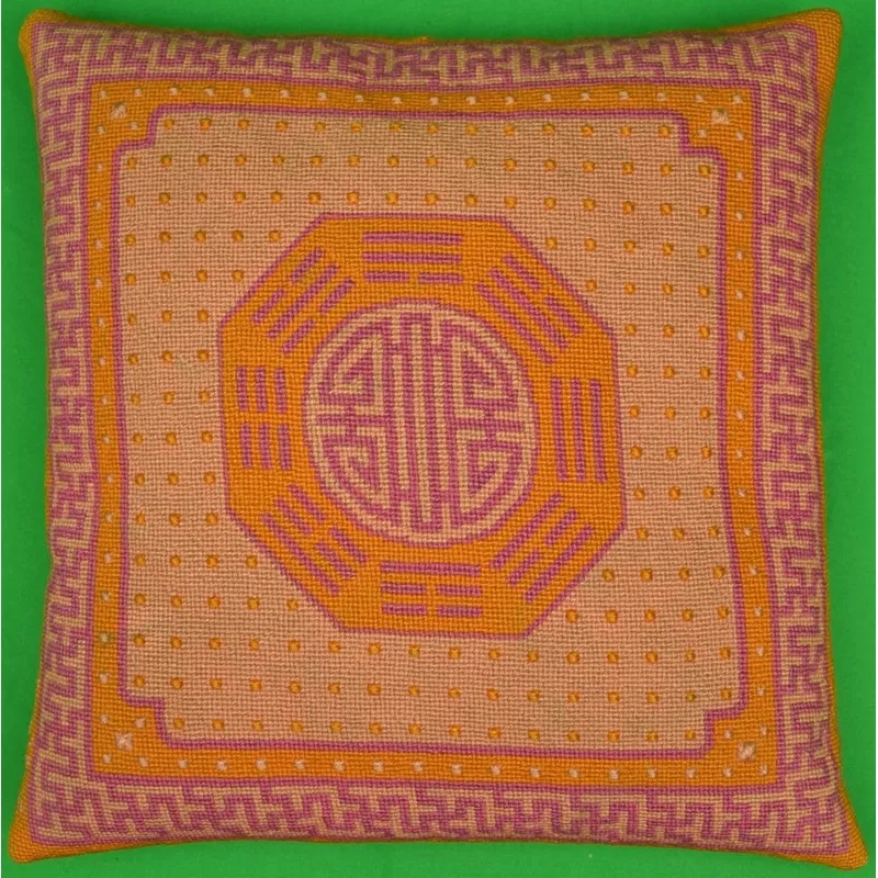 “Chinoiserie Hand-Petit Needlepoint Pillow” (SOLD)