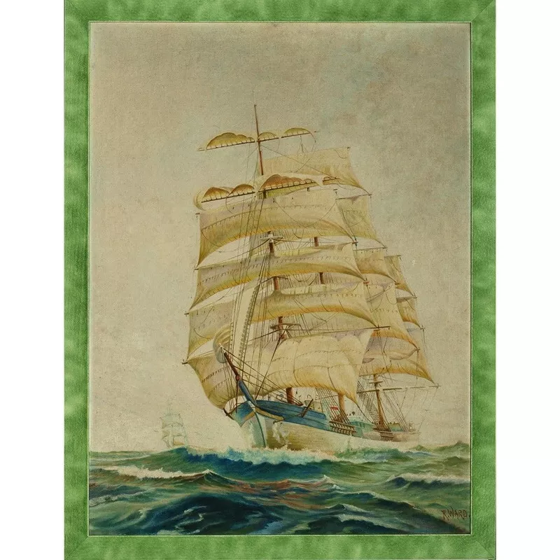 “Clipper Ship” Framed O/C by R. Ward (SOLD)