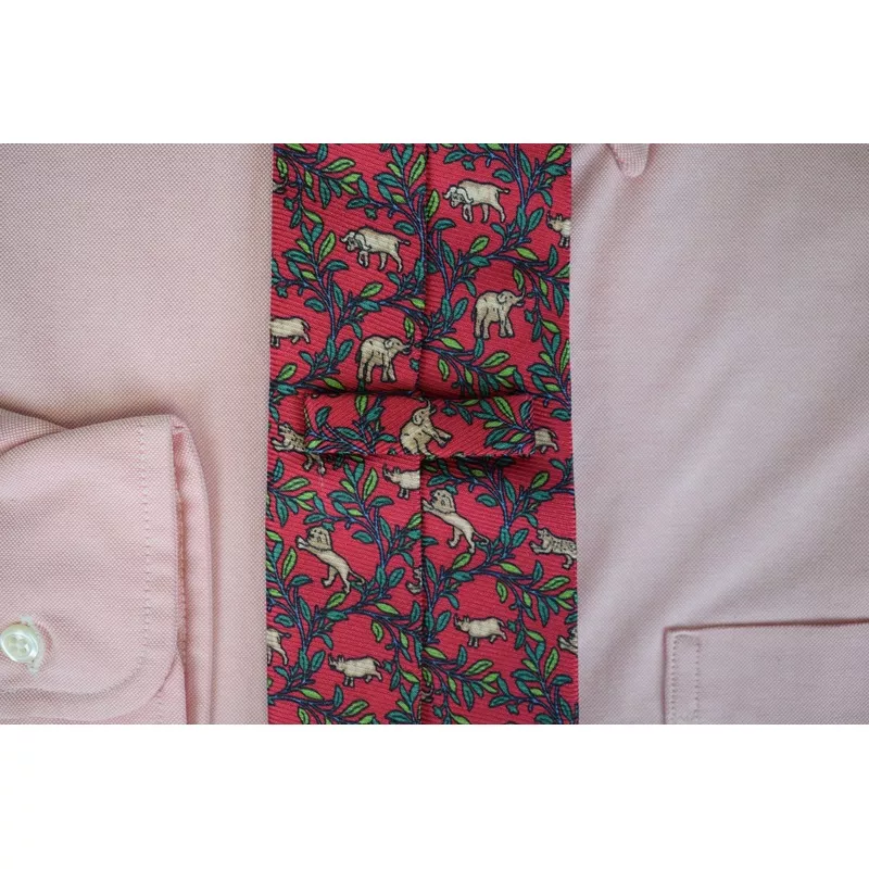 “Cordings Red Italian Silk Tie w/ Africana Safari Print Tie” (SOLD)