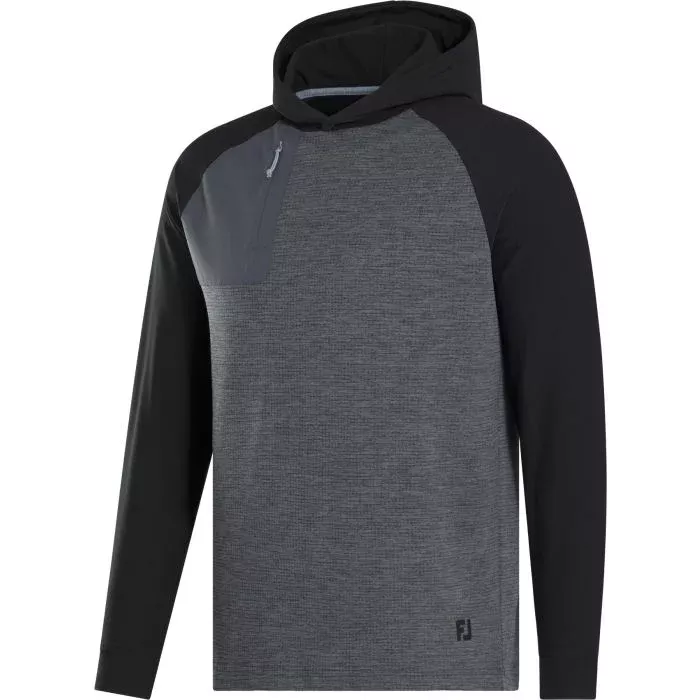 FootJoy ThermoSeries Pullover Golf Hoodie - Charcoal/Black