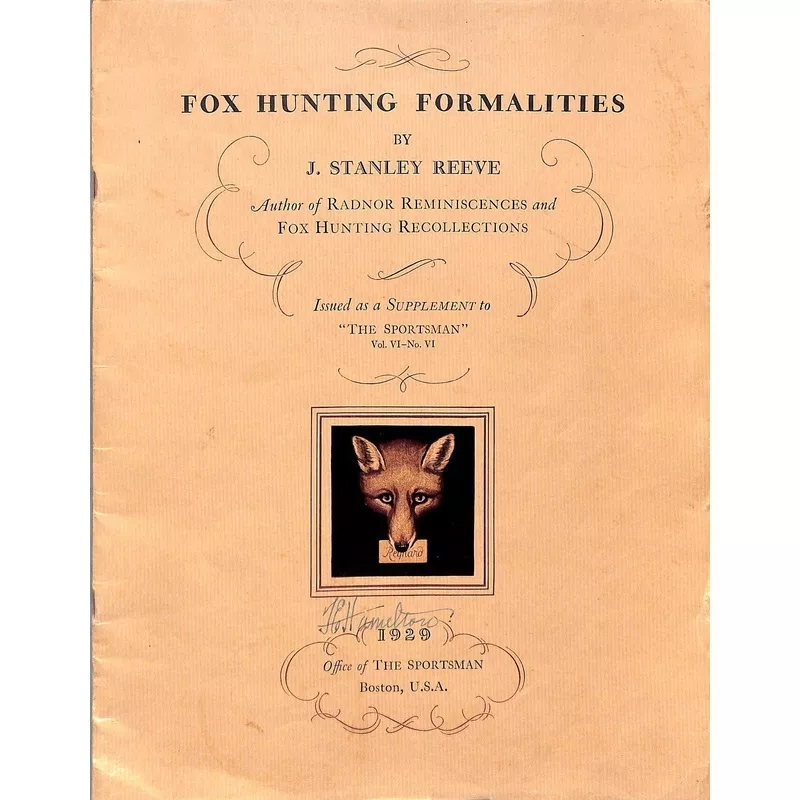 “Fox Hunting Formalities” 1929 REEVE, J. Stanley