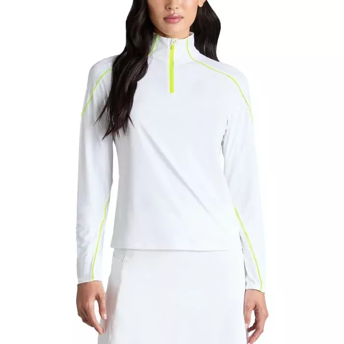 G/FORE Womens Sun Shield Silky Tech Nylon Quarter Zip Layer Golf Top