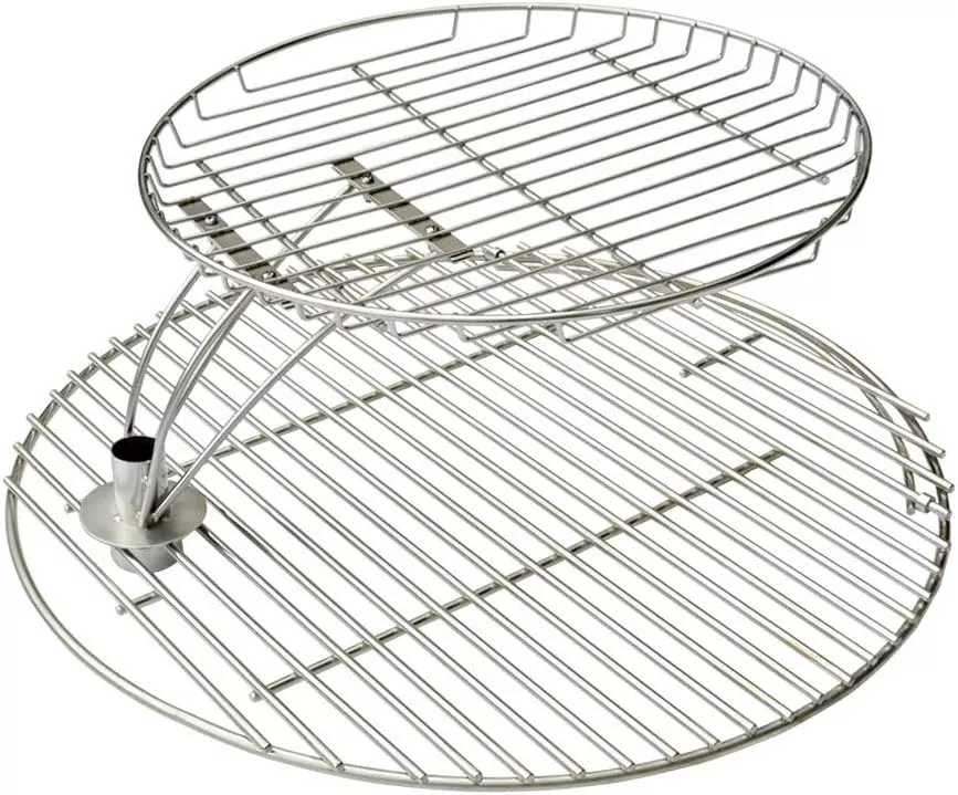 Grates Combo Kit Fits Large Big Green Egg, Char-Griller, Kamado Joe Classic, Pit Boss K22, Louisiana K22, 18.5" Cooking Grate and 13.5" Warming Rack