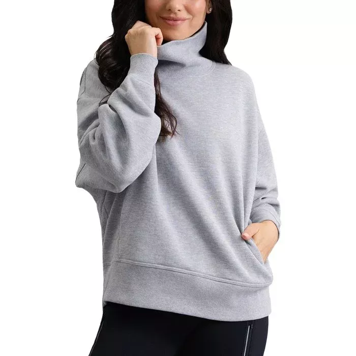 IBKUL Womens Micro Waffle Knit Snuggle Funnel Golf Pullover