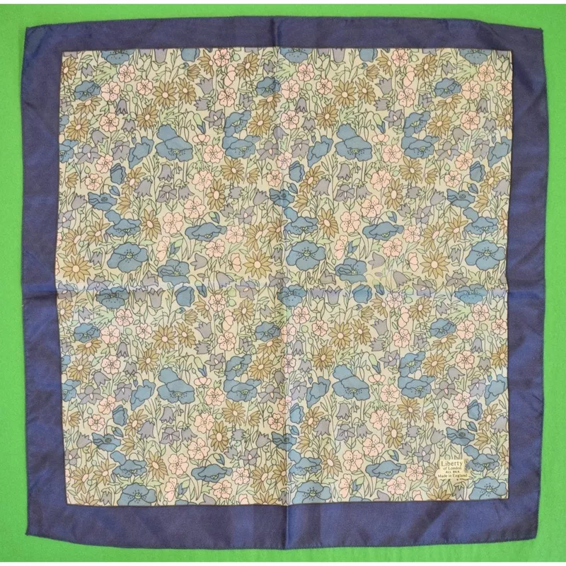 ‘Liberty of London Blue & Pink Floral Print Pocket Square’ (SOLD)