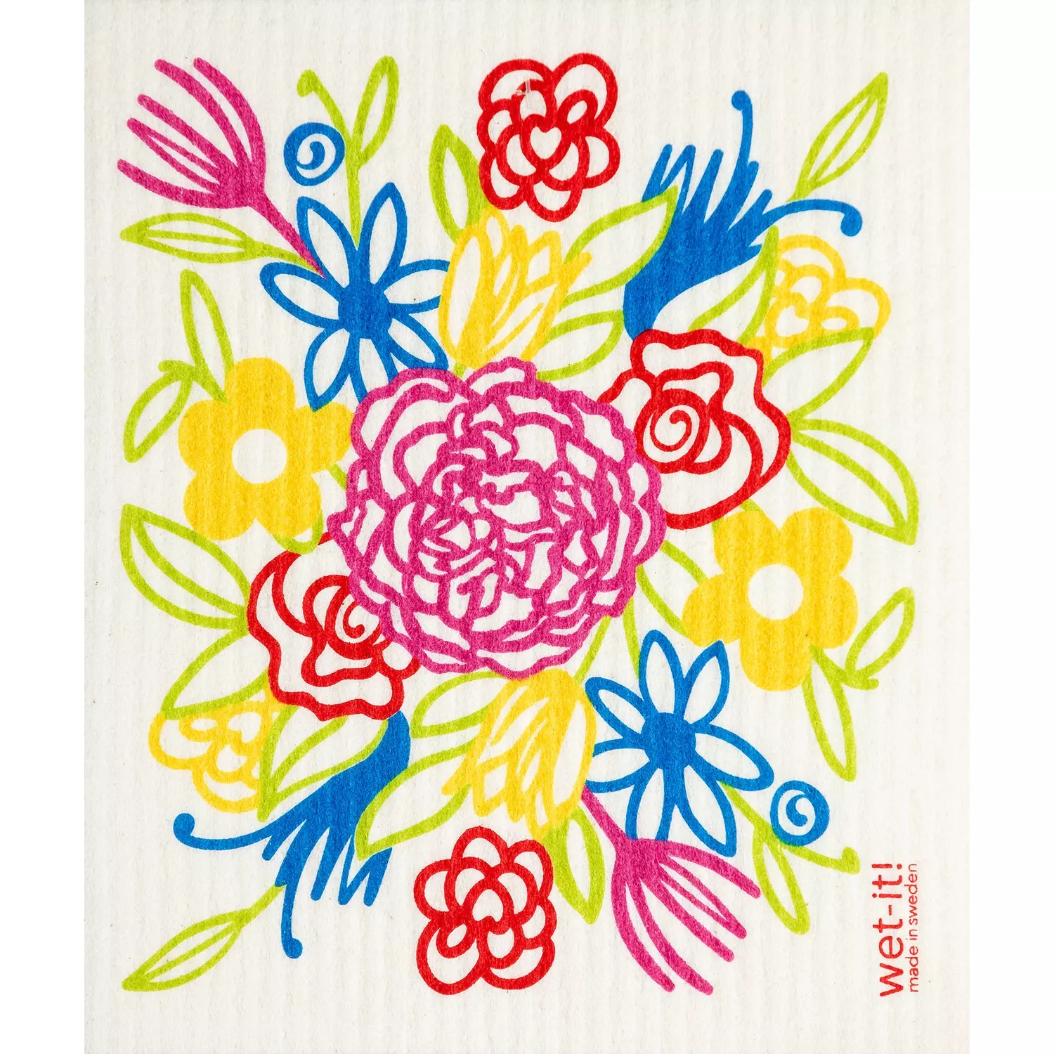 ! Multicolored Cotton Flower Bouquet Dish Cloth 1 Pk