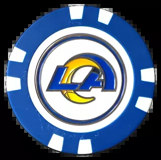 Officially Licensed Los Angeles Rams Poker Chip Ball Marker