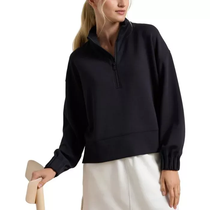 Peter Millar Womens Half Zip Flora Knit Melange Golf Pullover