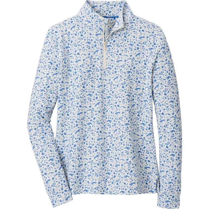 Peter Millar Womens Vino Flora Perth Performance Quarter-Zip Golf Pullover