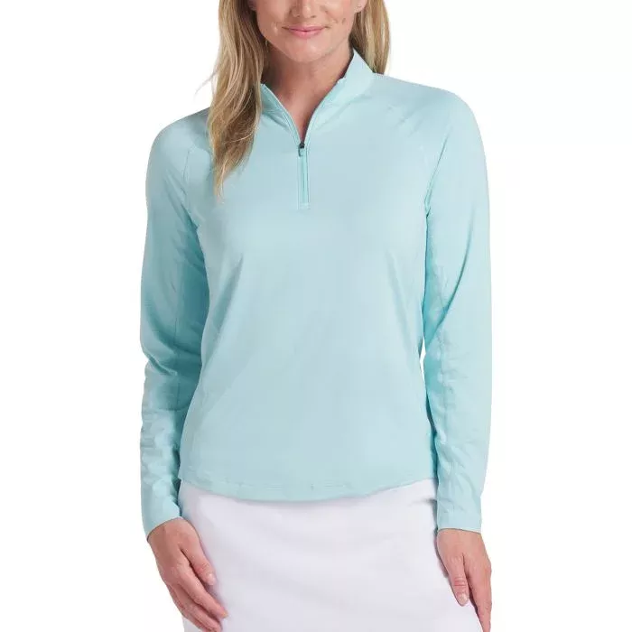 PUMA Womens YouV Brrr Solid Quarter Zip Golf Pullover