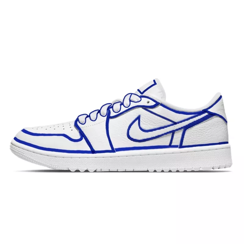 "Royal Blue Lines" Jordan 1 Golf Shoes