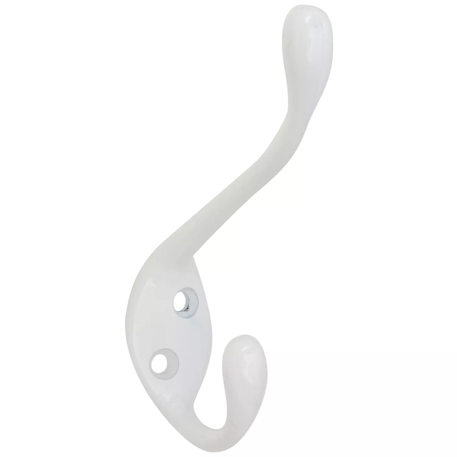 White Zinc Decorative Ball Tip Heavy Duty Garment Hook 35 Lb. Cap. 1 Pk