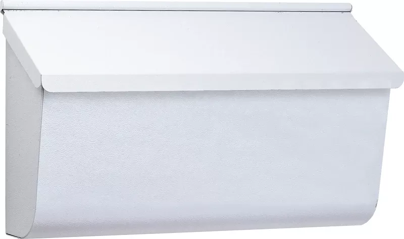 Woodlands Wall-mount Mailbox, Medium Horizontal, White Steel