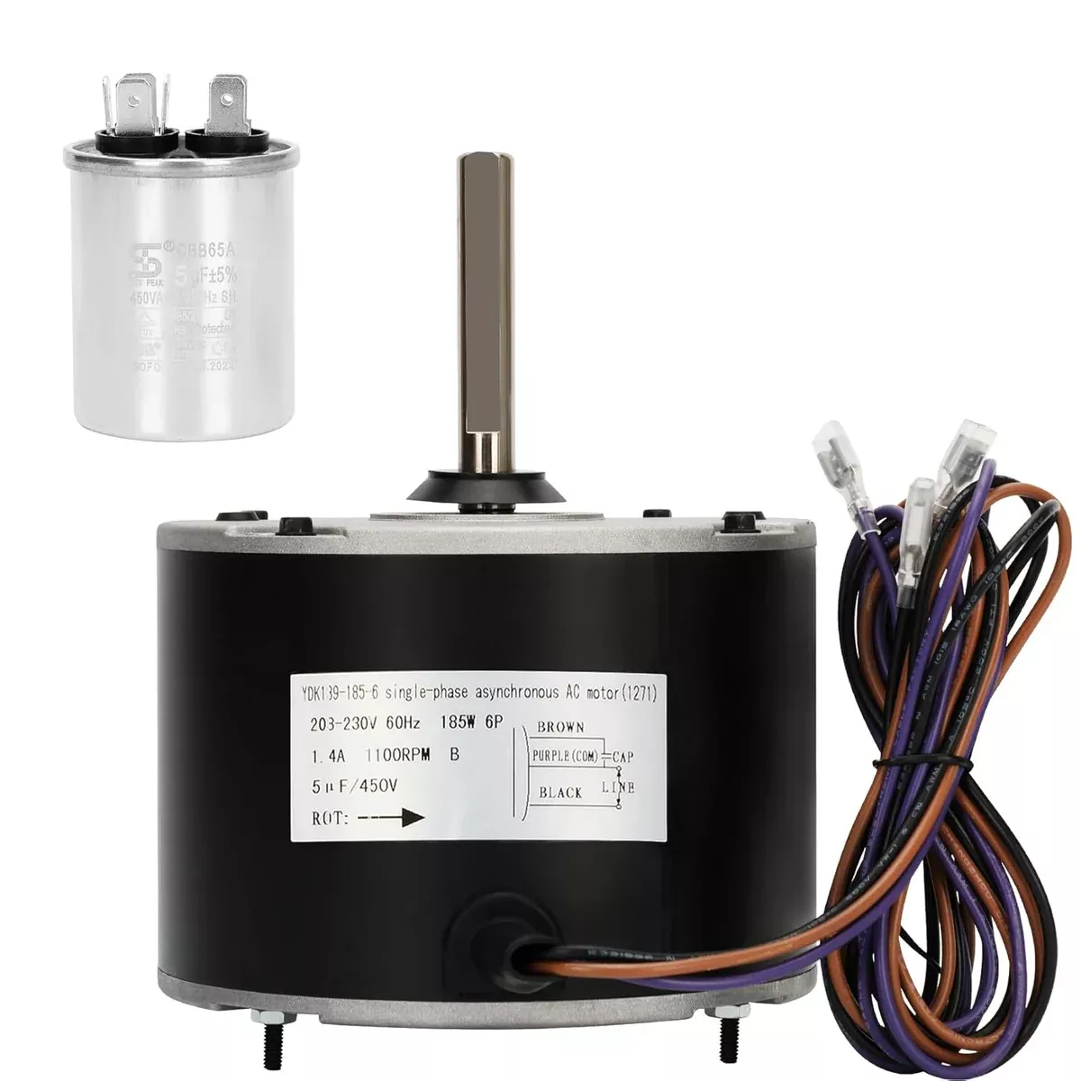 YDK-180S62823-03 0131M00018P Replaces Goodman 0131M00018PSP, 1/4 HP Condenser Fan Motor Designed to Work in Goodman, Janitrol, and Amana AC Units