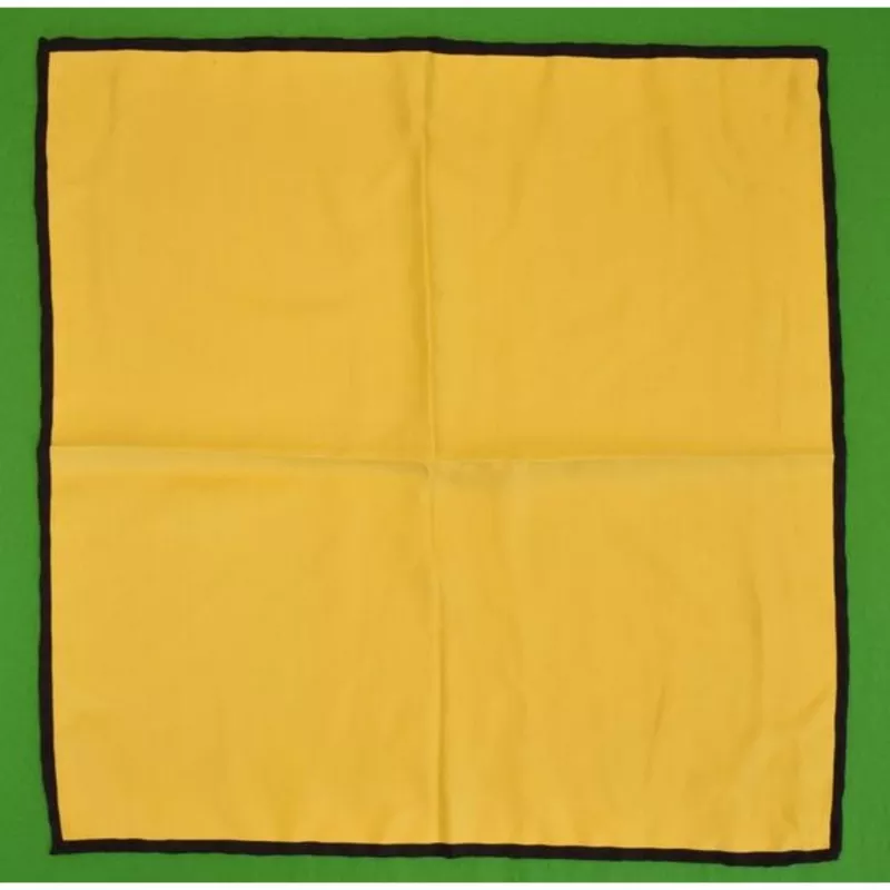 Yellow Silk Pocket Square w/ Navy Border