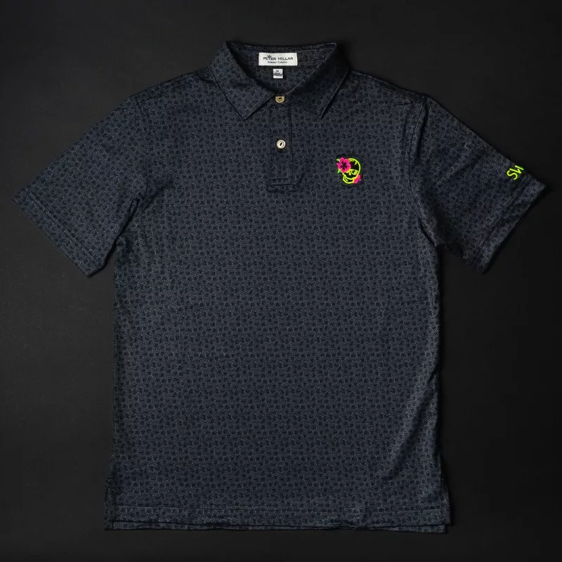 Youth Aloha Hibiscus Skull Polo Shirt