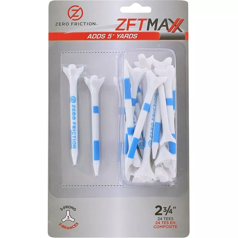 Zero Friction ZFT Maxx 3-Prong 2 3/4 Inch Tees - 24 Pack