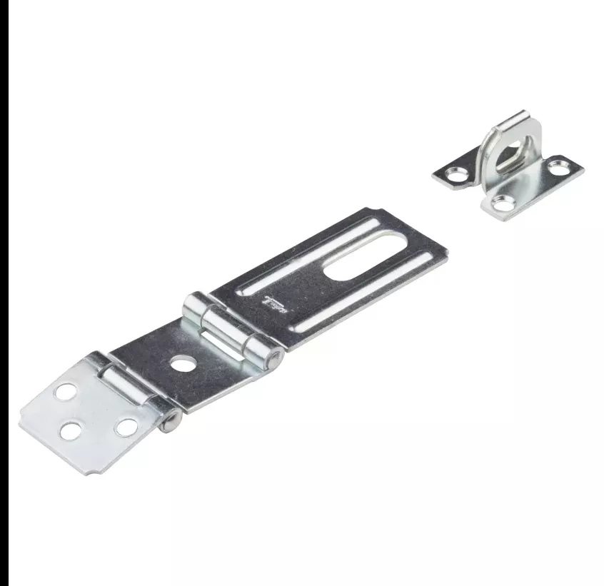Zinc-plated Aluminum/steel 3-1/4 In. L Double Hinge Safety Hasp 1 Pk